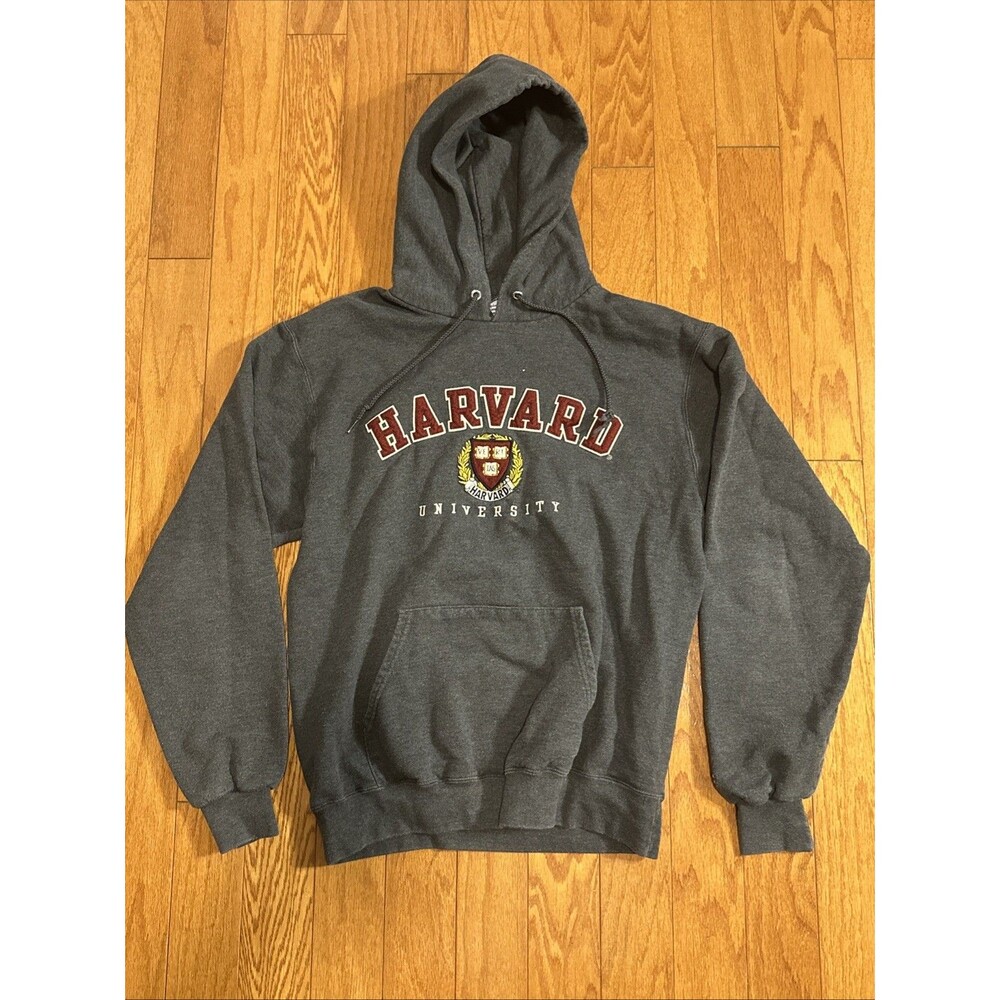 Champion Harvard University Hoodie Medium M Sweater Boston College NCAA Grey
